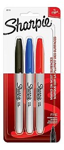 Caneta Permanente Sharpie Fina- Com 3 Cores