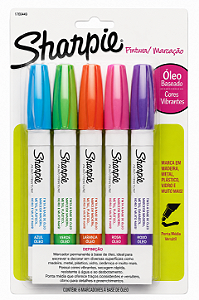 Marcador Artístico Sharpie Média Paint Oil Fashion 5 Cores