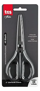 Tesoura Multifuncional Tris All Black Lamina Titânio- 1 Unid