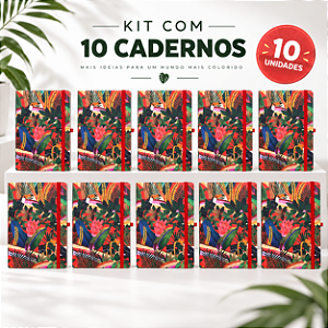 Caderneta 80 Folhas Lisas Estampa Tropical 10 Unidades