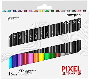 Caneta Fineliner Newpen Pixel 0,5mm 16 cores