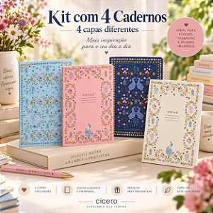 Caderneta Notas Mix Relicário -miolos Diferentes- 4 Cadernos