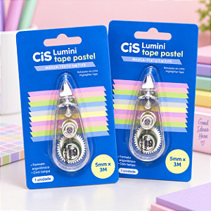 Marca Texto Lumini Tape Pastel Em Fita- Kit 2 Unidade Cis
