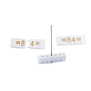 Kit Precificador para Joias - Preço para Vitrine (Branco com Dourado) 340 peças