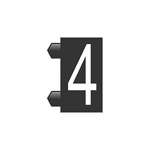 Precificador Pacote Avulso Número “4” (quatro) Preto - 30 peças - Preço para Vitrine
