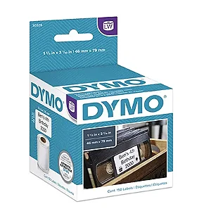 Etiqueta Dymo Label Writer 30326 - Papel Adesivo Térmico Branco – 150 etiquetas (4,6cm x 7,9cm)