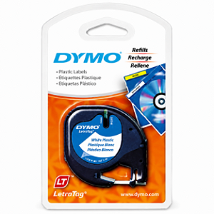 Fita Dymo 91331 Preto-Branco Etiqueta em Poliéster para Rotulador Eletrônico (4mx12mm)