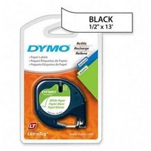 Fita Dymo 10697 4mm. x 12mm. Preto sobre Branco em Papel - Blister c/ 2 etiquetas