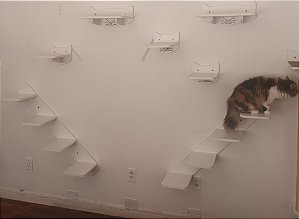 Elegance MDF Branco Escada 1 metro 4 prateleiras