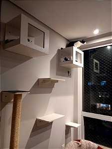 Conjunto Elegance - MDF Branco ou Preto - 6 moveis