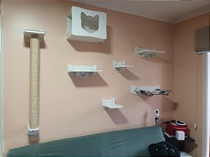 Conjunto Elegance - MDF Branco ou Preto - 7 móveis