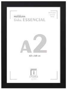 Moldura Quadro A2 42x60 cm Posters C/ Acetato - PRETA