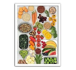 Quadro Decorativo Para Cozinha Legumes Verduras Frutas Alimentação Saudável