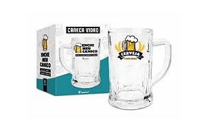 Caneca Vidro 565 Ml - Cerveja É Bom Demais Brasfoot Presentes