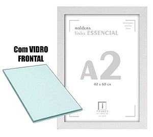 Moldura A2 60x42 cm C/ Vidro - Branca