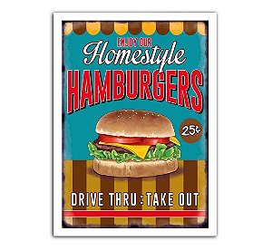 Quadro Decorativo Para Cozinha - Hamburgers
