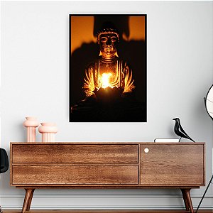 Quadro Decorativo Buddha Dourado