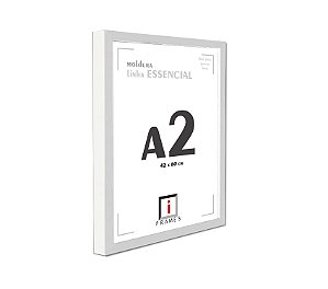Moldura A2 Caixa Alta 42x60 cm C/ PETG - BRANCA