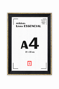 Moldura A4 21x30 cm Premium Para Certificado Diploma Com Vidro - FILETE PRATA