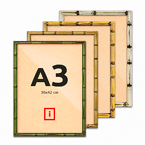 Moldura A3 30x42 cm Caixa Alta C/ Vidro Premium Bamboo