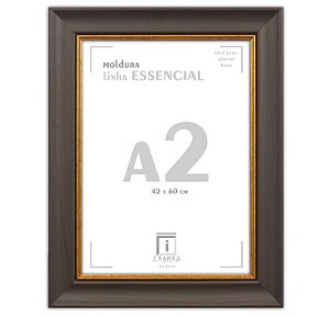 Moldura A2 42x60 cm Premium Ébano C/ Vidro
