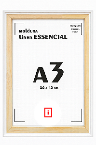 Moldura A3 30x42cm Filete Para Placa MDF - BRANCA
