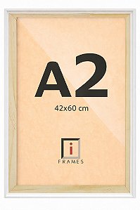 Moldura A2 42x60 cm Filete Para Placa MDF - BRANCA