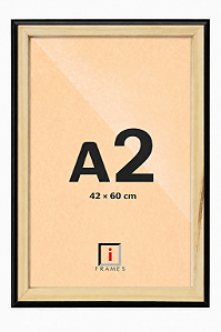 Moldura A2 42x60 cm Filete Para Placa MDF - PRETA