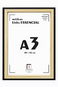 Moldura A3 30x42cm Filete Para Placa MDF - PRETA