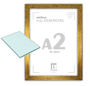 Moldura A2 42x60 cm C/ Vidro - OURO VELHO