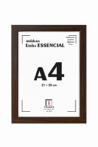 Moldura Quadro A4 21x30 cm Diploma Poster C/ Acetato Linha Colors - TABACO