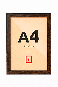 Moldura A4 21x30 cm - C/ Vidro - Diploma Poster - TABACO