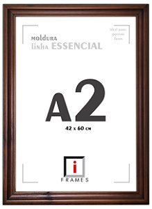 Moldura A2 42x60 cm Tradicional Com Vidro - MARROM