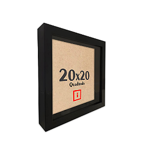 Moldura Caixa Alta 20x20 Com Espaçamento Interno De 3cm - PRETA