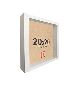 Moldura Caixa Alta 20x20 Com Espaçamento Interno De 3cm - BRANCA