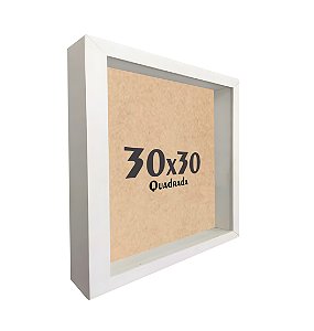 Moldura Quadro Caixa Alta 30x30 Com Espaçamento Interno De 3cm - BRANCA