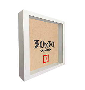 Moldura Caixa Alta 30x30 Com Espaçamento Interno De 3cm - BRANCA