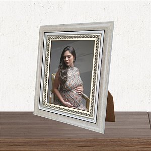 Porta Retrato Premium Foto 15x21 cm - Pátina com Colar Champanhe