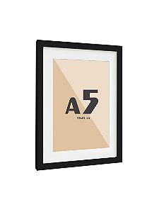 Moldura Quadro Com Vidro E Paspatur De 3 Cm P/ Imagem A5 15x21 - PRETA