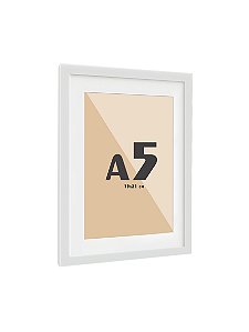 Moldura Quadro Com Vidro E Paspatur De 3 Cm P/ Imagem A5 15x21 - BRANCA