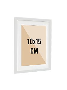 Moldura Quadro Com Vidro E Paspatur De 3 Cm P/ Imagem A6 10x15 - BRANCA