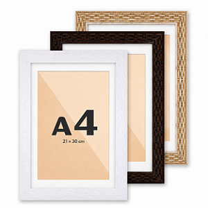Moldura Premium Trançada A4 21x30 Com Paspatur e Vidro Frontal