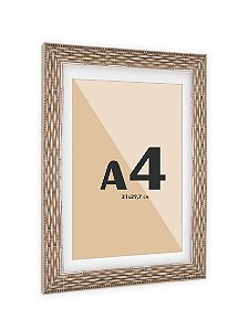 Moldura Trançada A4 21x30 Com Paspatur e Vidro Frontal