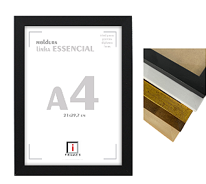 Moldura Quadro A4 21x30 cm P/ Posters Imagens Fotos - COM VIDRO