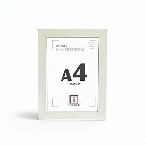 Moldura Quadro A4 21x30 cm Larga 3 cm P/ Imagens Fotos - COM VIDRO