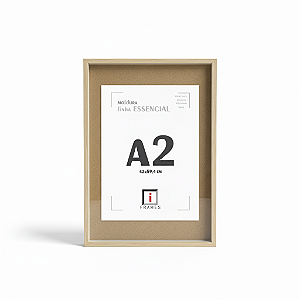 Moldura Quadro Caixa Alta A2 42x60 C/ Espaçamento Interno De 2cm - AVELÃ