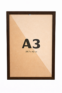Moldura Quadro A3 30x42 cm P/ Posters Imagens Fotos Com Vidro - TABACO