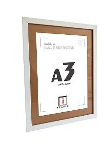 Moldura Quadro A3 30x42 cm P/  Imagens Fotos Com Vidro Frontal - PASPATUR DUNA