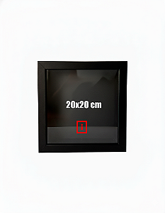 Moldura Caixa Alta 20x20 cm Com Espaçamento Interno De 5 cm - PRETO