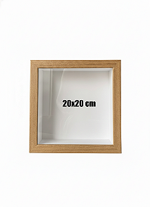 Moldura Quadro Caixa Alta 20x20 Com Espaçamento Interno De 5cm - FREIJÓ